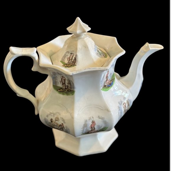 Historical Staffordshire Arms of States Ironstone Coffee/Tea Pot - Picture 13 of 14